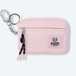 VS PINK Zip Card Holder Keychain in Dollhouse Pink, NWT